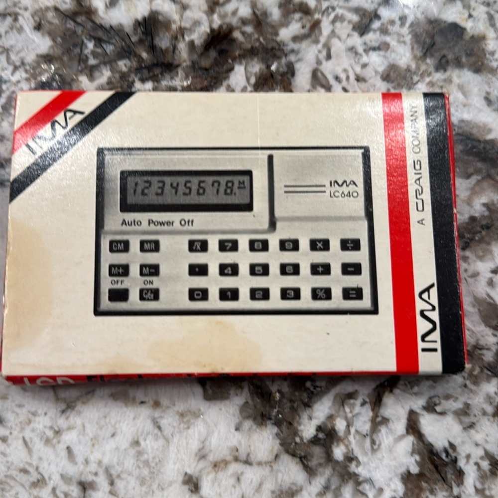 Wallet type retro vintage old school calculator with leather cover,business card